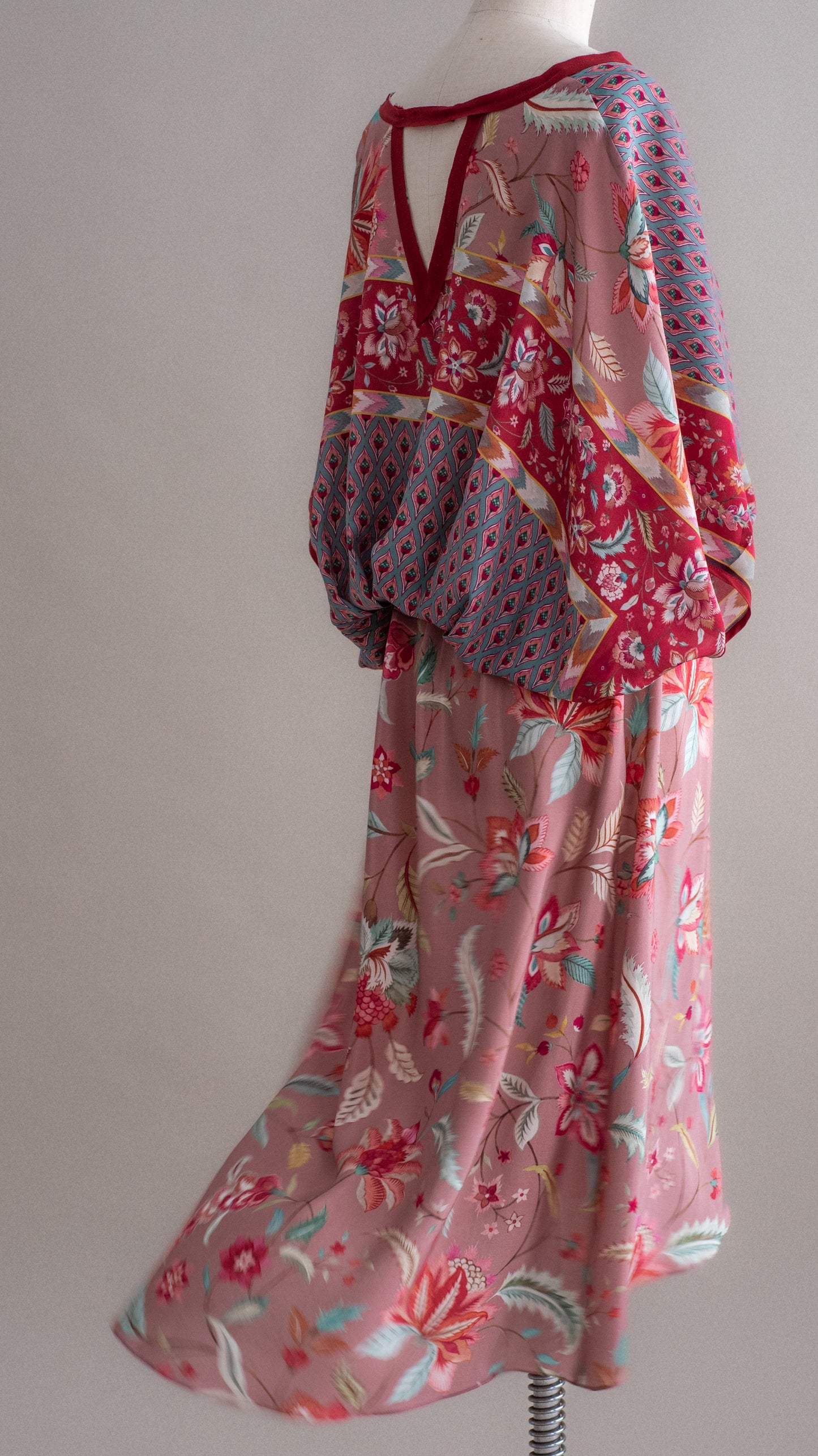 AMALFI rosé floral silk dress