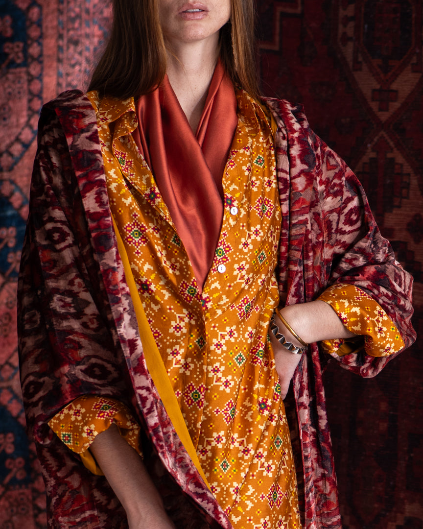 Overcoat Veludo com capuz