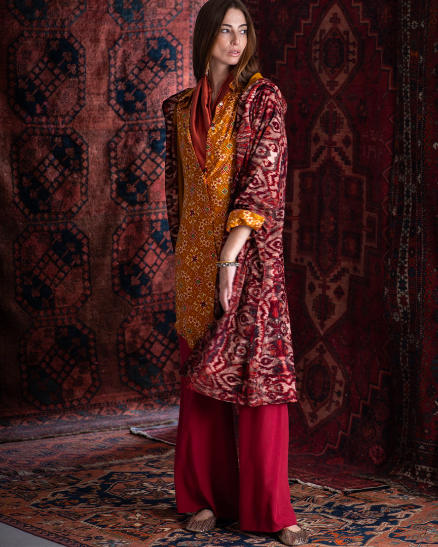 Overcoat Veludo com capuz