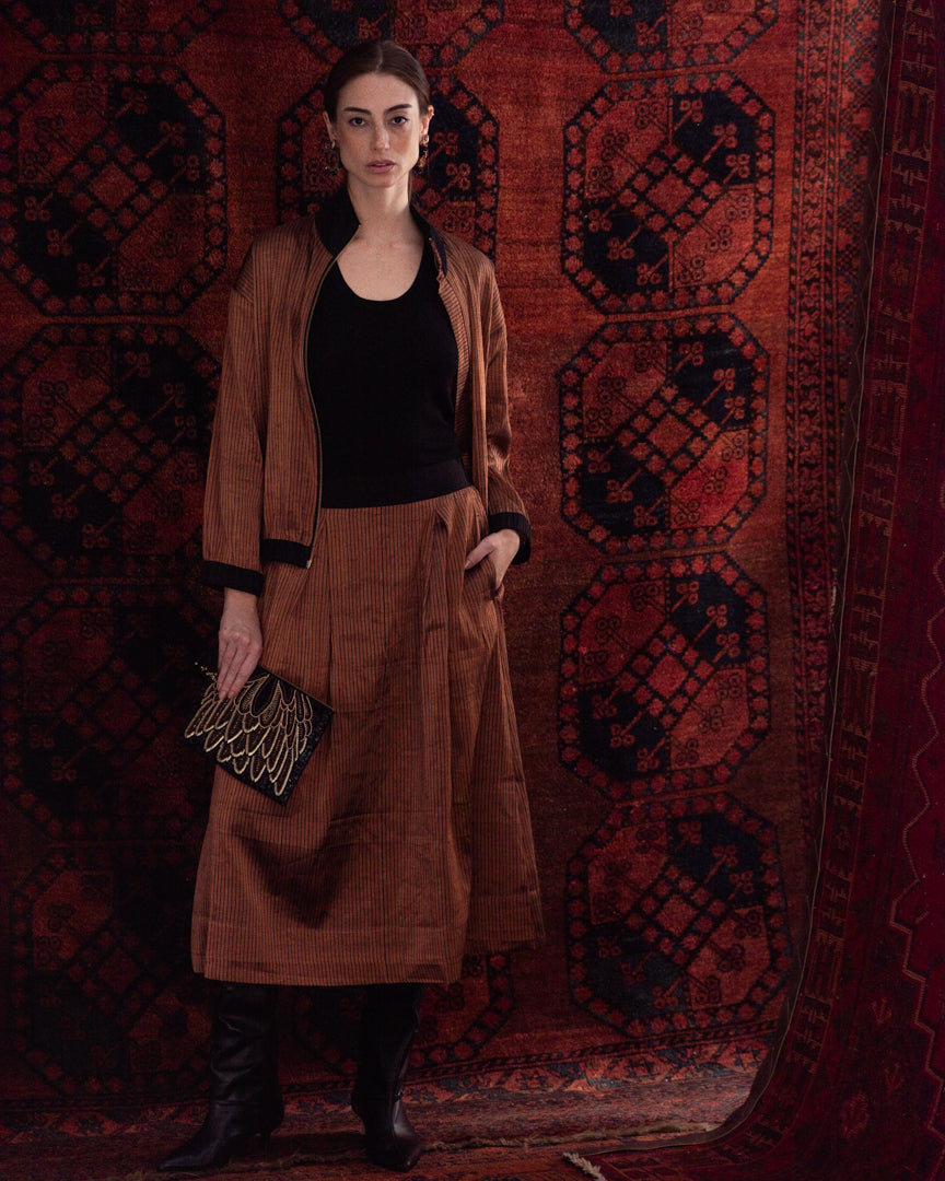 Bomber METALIC SILK TISSUE cobre