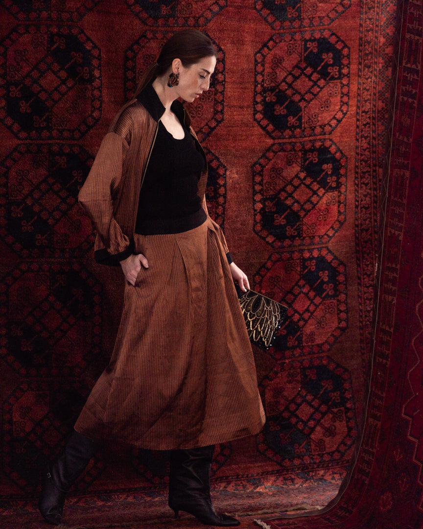 Bomber METALIC SILK TISSUE cobre