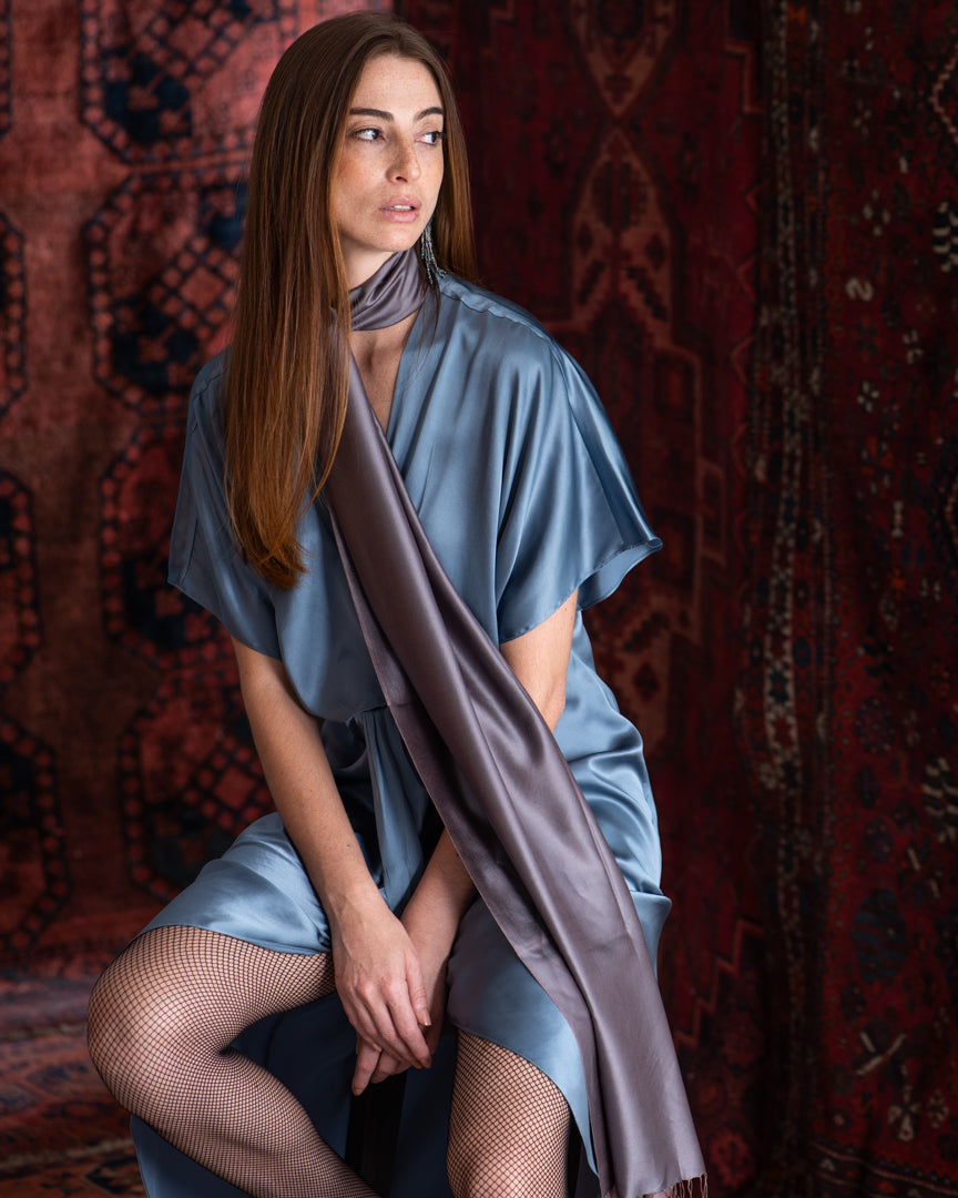 Vestido ATHENA seda blue