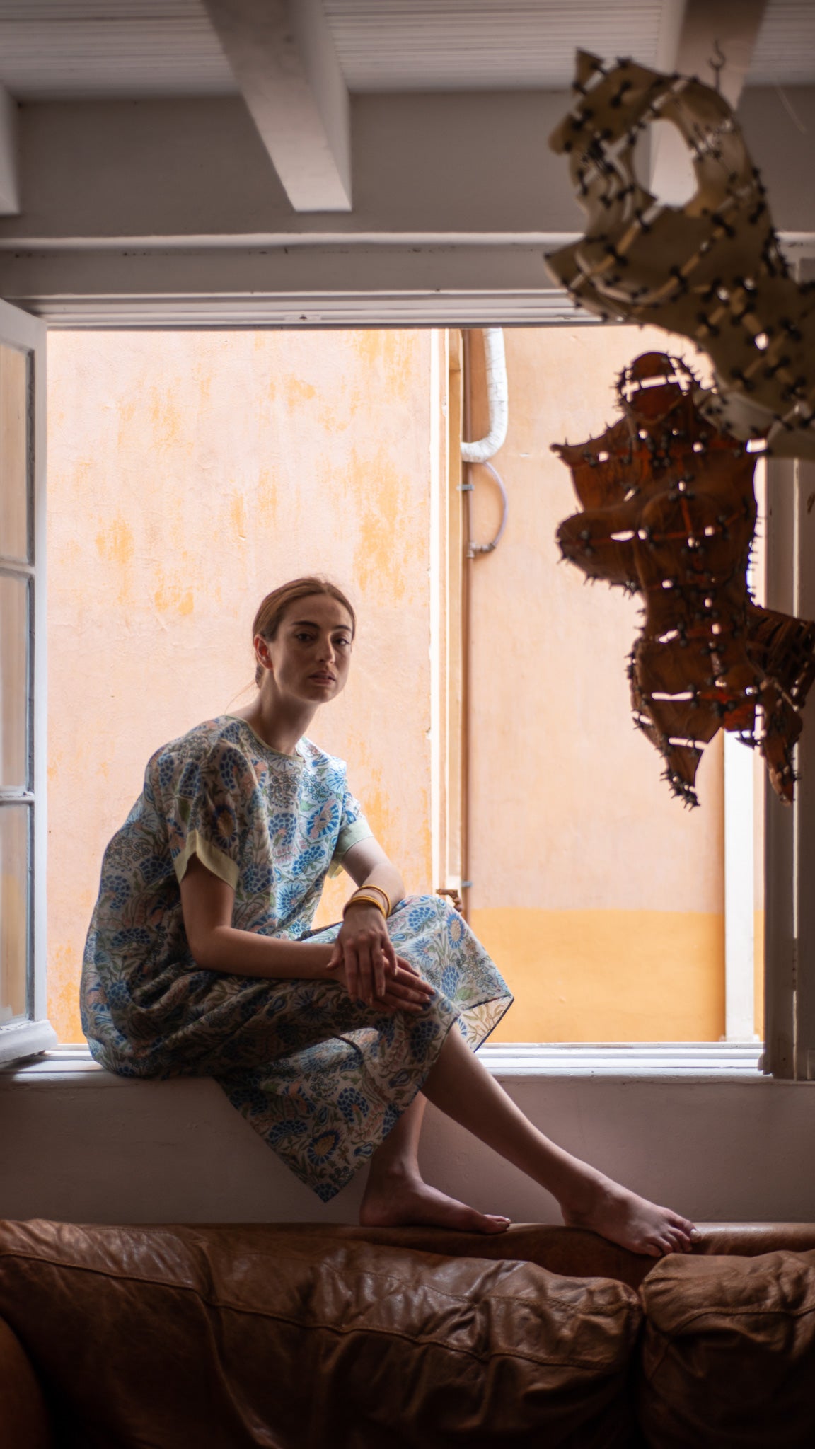 Vestido LA PLAGE  Chanderi Silk Block Print