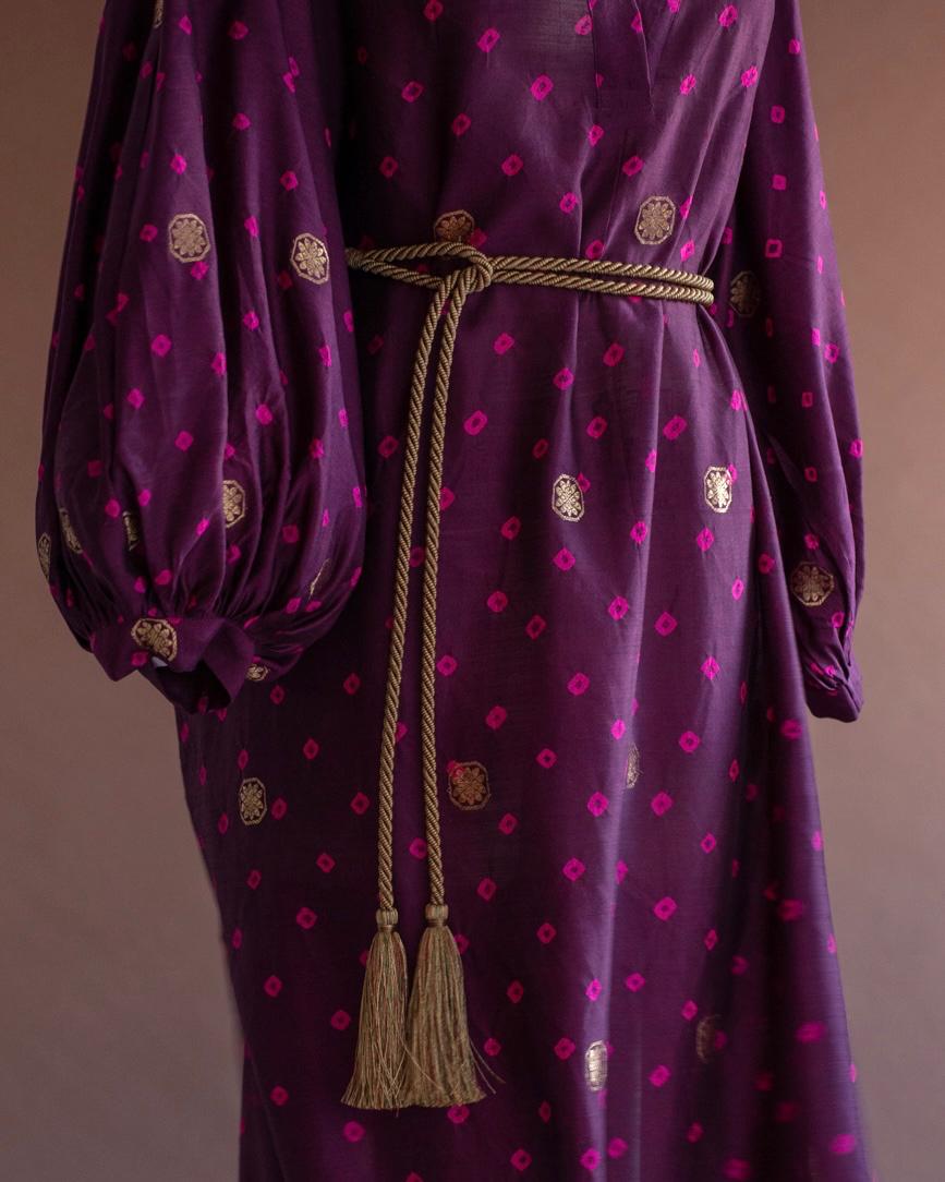 Vestido BOHO CHANDERI buthis benarsi ameixa