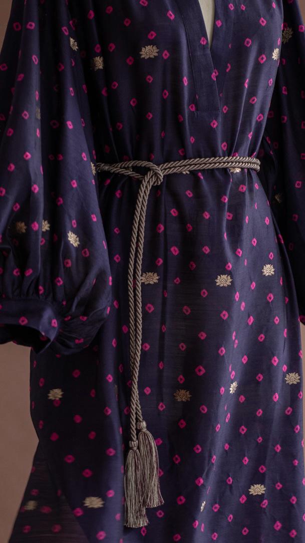 Vestido BOHO CHANDERI buthis benarsi roxo